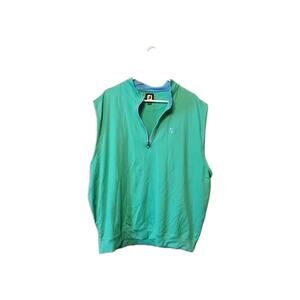 Mens FootJoy Golf 1/4 ZIP Vest, Size: XL, Green Mock Neck